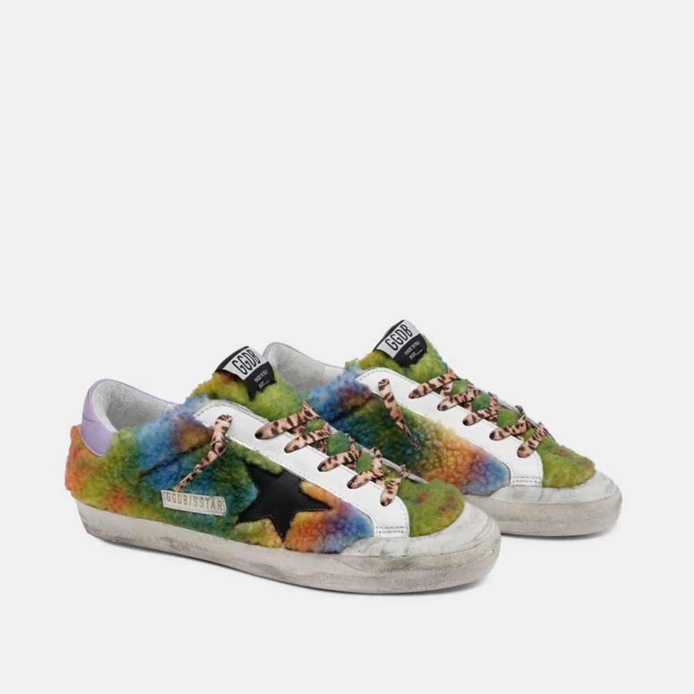 Tie-dye Super-Star sneakers in multicolour shearling